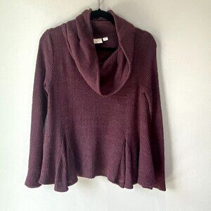 Anthropologie Postmark Maurisa Cowl Neck Thermal Maroon XS